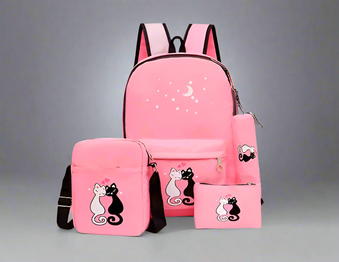 4 piece kids school bag set ā backpack lunch bag pencil case shoulder bag