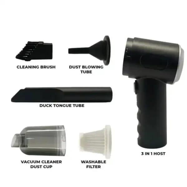 3-in-1 Portable Car Vacuum Cleaner | Wireless, Rechargeable & Multi-Functional Handheld Vacuum for Home, Car & Sofa