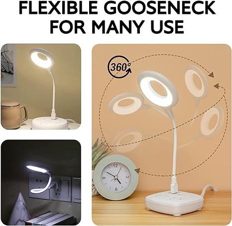 USB Smart Voice Control Table & Ring Light – Adjustable Brightness, 360° Rotation, RGB Color Modes