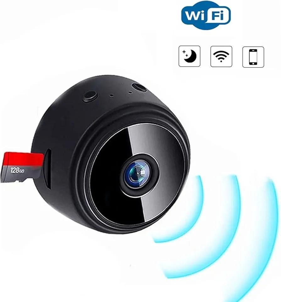 A9 mini WiFi camera front view with lens