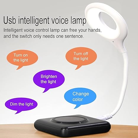 USB Smart Voice Control Table Ring Light with RGB modes and adjustable brightness