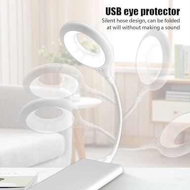 USB Smart Voice Control Table & Ring Light – Adjustable Brightness, 360° Rotation, RGB Color Modes