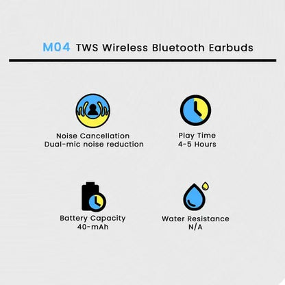 M04 TWS Wireless Earbuds - Bluetooth 5.3 In-Ear Headphones with LED Display, Immersive Sound & Type-C Fast Charging | Mic for Android & iPhone - GlowTech Gadgets