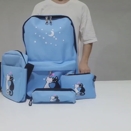 durable school backpack with lunch bag and pencil case for kids