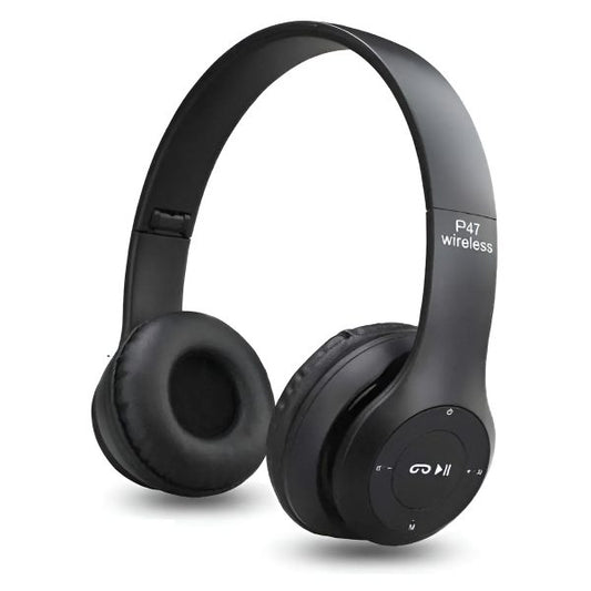 P47 Wireless Bluetooth Headphones – Foldable, Lightweight, with Mic & FM