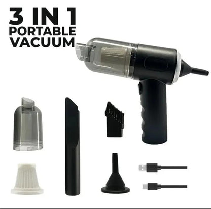 3-in-1 Portable Car Vacuum Cleaner | Wireless, Rechargeable & Multi-Functional Handheld Vacuum for Home, Car & Sofa