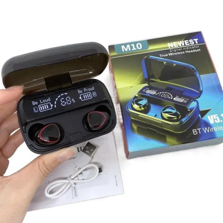 TWS M10 Bluetooth Earbuds – Wireless Touch Control, Power Display, Deep Bass