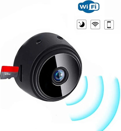 A9 mini WiFi camera front view with lens