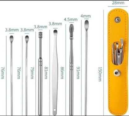 Ear Wax Removal Kit Pack of 6|stainless steel|Best for Ear - GlowTech Gadgets